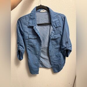 Blue Denim Button-Up Shirt